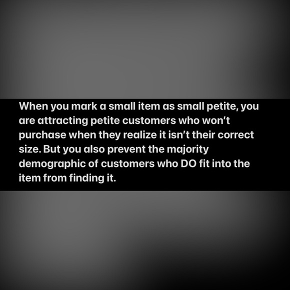 Petite sizing info for sellers - Picture 2 of 11